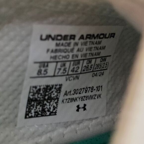 Under Armour Blur Smoke Suede 2.0 MC White Football Cleats 3027978-101 Men's 8.5 - Picture 7 of 7